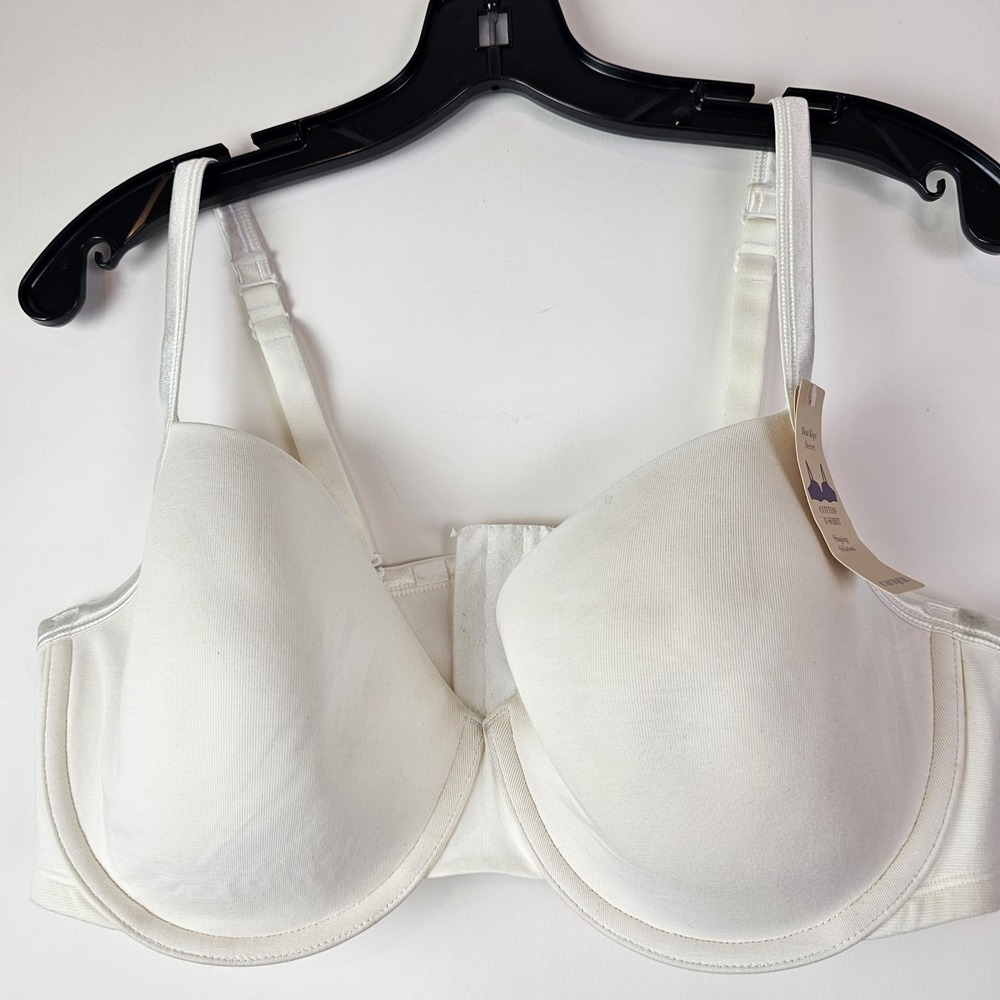 Cacique Lane Bryant NWD Womens Best Kept Secret Cotton T-Shirt Bra 42DD Ivory